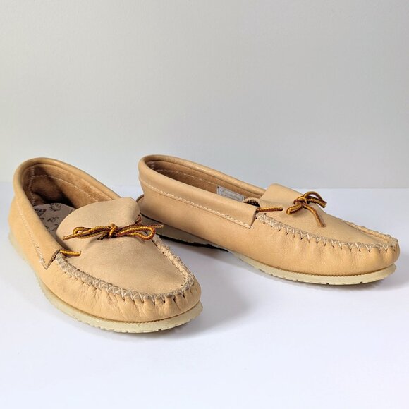 🇨🇦 Vintage Hiawatha By Bastien Boat Shoes / Hard Sole Moccasins Made In Canada - Picture 5 of 10